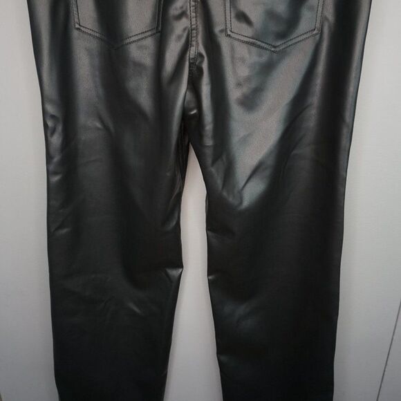 New Hudson Jeans Remi Faux Leather High Rise Straight Leg Pants in Black Size 32 - Picture 13 of 15